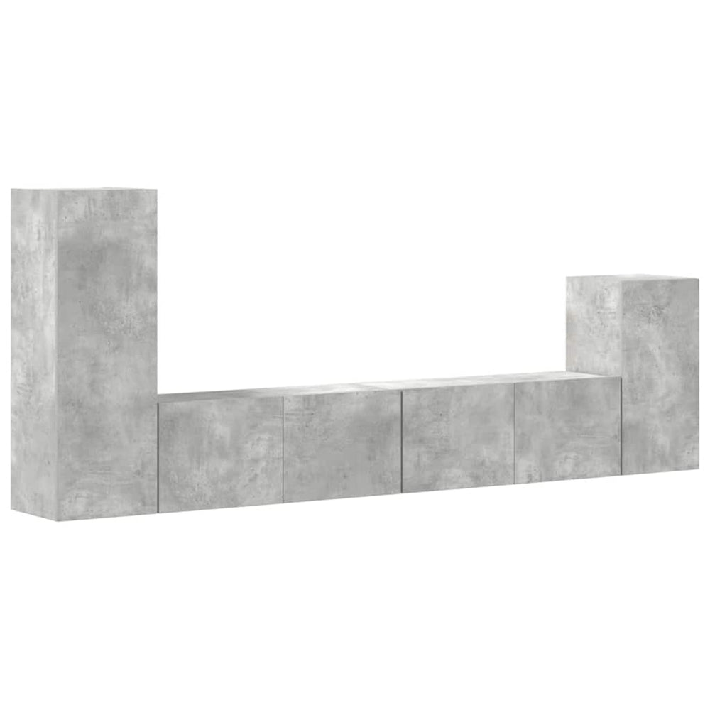 vidaXL 4-Piece TV Cabinet Set Concrete Grey Engineered Wood