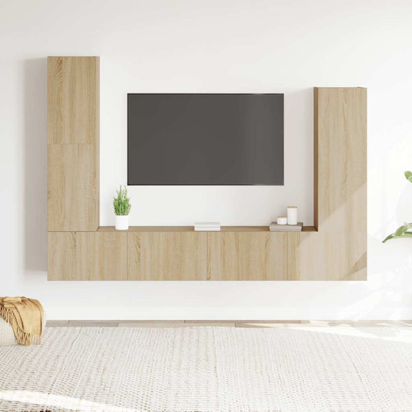 vidaXL 4-Piece TV Cabinet Set Sonoma Oak Engineered Wood