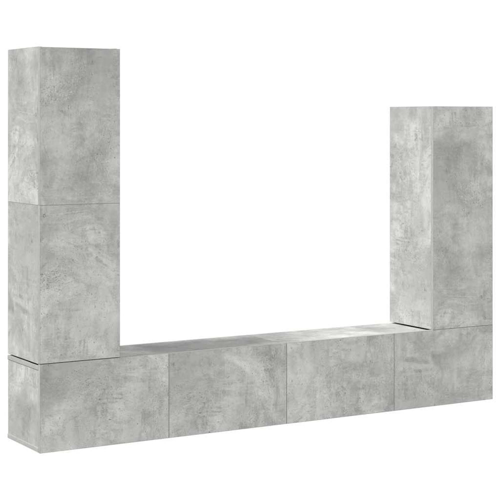 vidaXL 4-Piece TV Cabinet Set Concrete Grey Engineered Wood