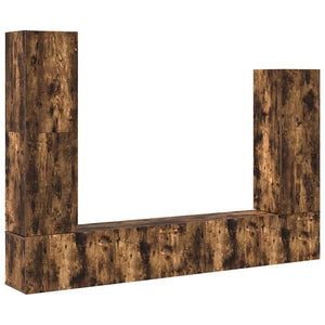 vidaXL 4-Piece TV Cabinet Set Smoked Oak Engineered Wood