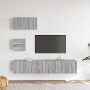 vidaXL 4-Piece TV Cabinet Set Grey Sonoma Engineered Wood