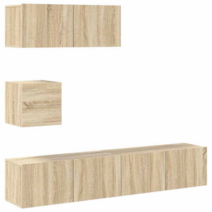 vidaXL 4-Piece TV Cabinet Set Sonoma Oak Engineered Wood