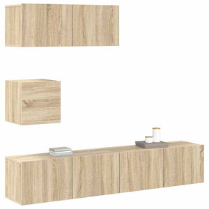 vidaXL 4-Piece TV Cabinet Set Sonoma Oak Engineered Wood