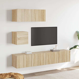 vidaXL 4-Piece TV Cabinet Set Sonoma Oak Engineered Wood