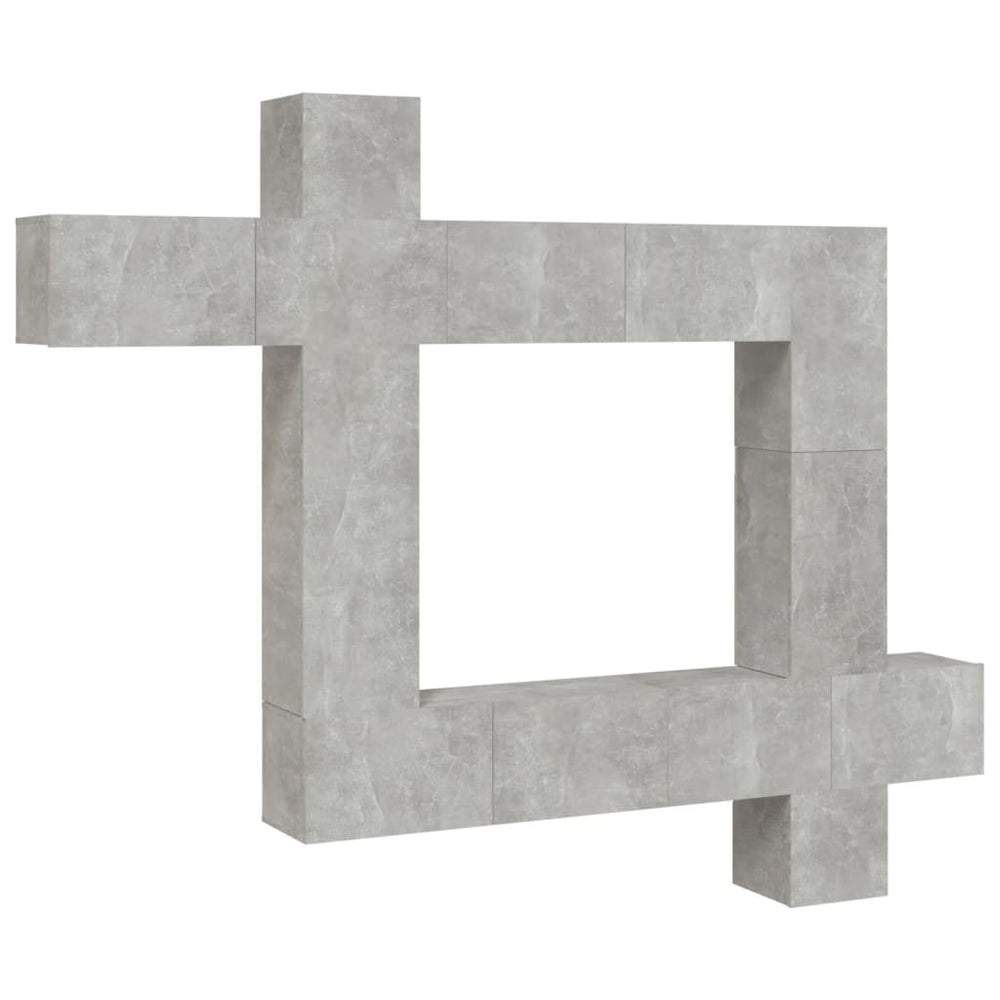 vidaXL 9-piece TV Cabinet Set Concrete Grey Engineered Wood