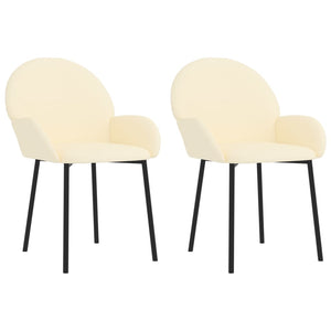 vidaXL Dining Chairs 2 pcs. Cream Faux Leather