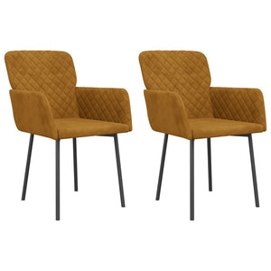 vidaXL Dining Chairs 2 pcs Brown Velvet