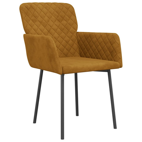 vidaXL Dining Chairs 2 pcs Brown Velvet