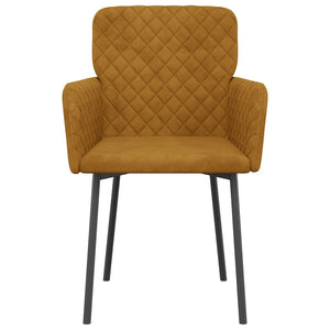 vidaXL Dining Chairs 2 pcs Brown Velvet