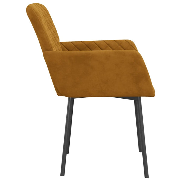 vidaXL Dining Chairs 2 pcs Brown Velvet