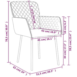 vidaXL Dining Chairs 2 pcs Brown Velvet