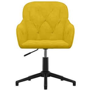 vidaXL Swivel Office Chair Yellow Velvet