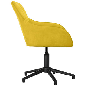 vidaXL Swivel Office Chair Yellow Velvet