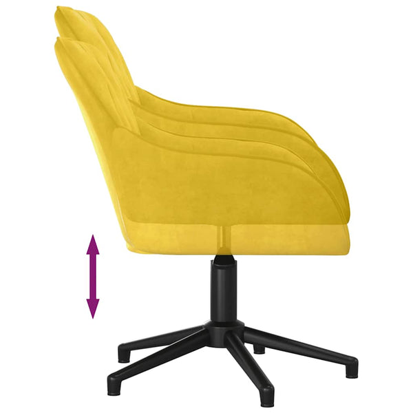 vidaXL Swivel Office Chair Yellow Velvet