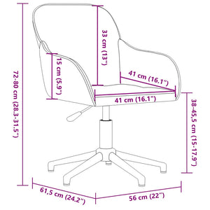 vidaXL Swivel Office Chair Yellow Velvet