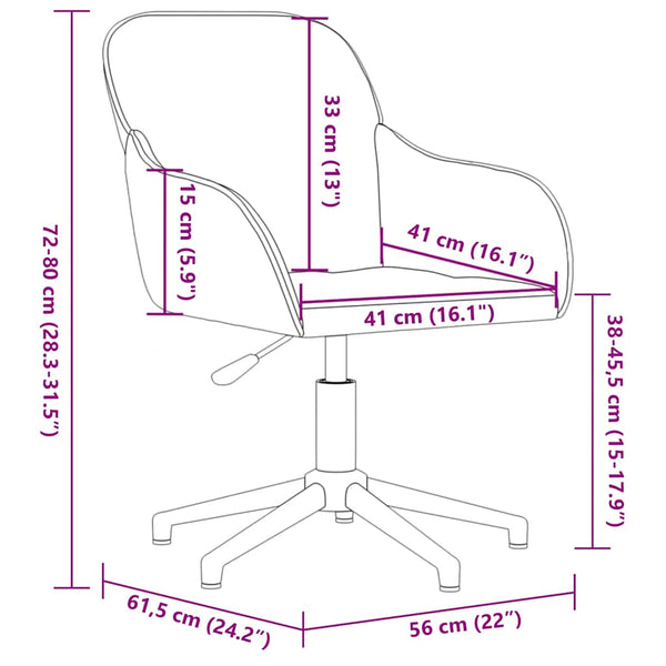 vidaXL Swivel Office Chair Yellow Velvet