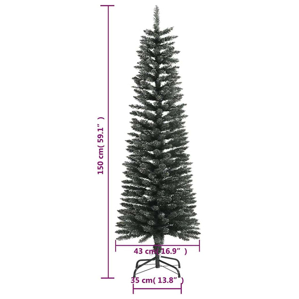 Schlanker, grüner Kunst-Weihnachtsbaum 150cm