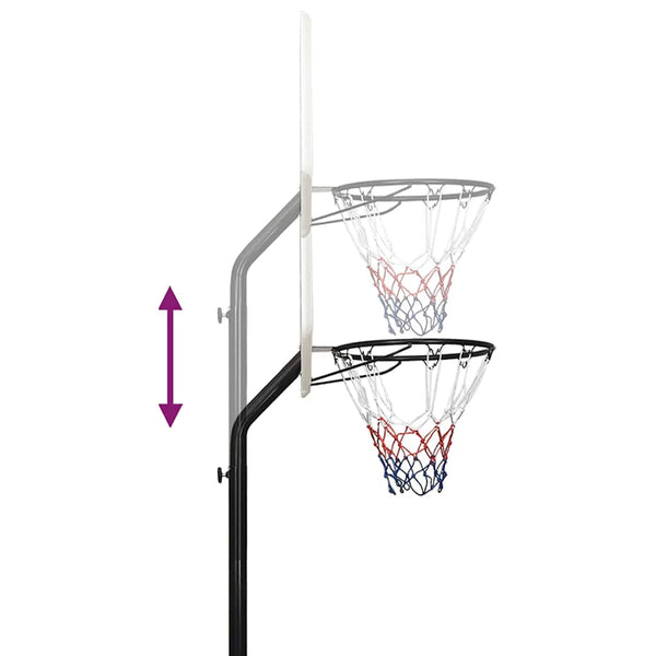 vidaXL Basketball Hoop White 237-307 cm Polyethylene