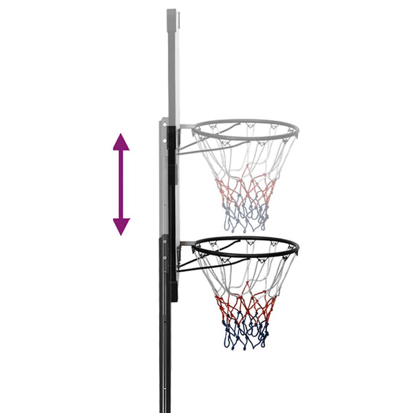 vidaXL Basketball Hoop Transparent 235-305 cm Polycarbonate