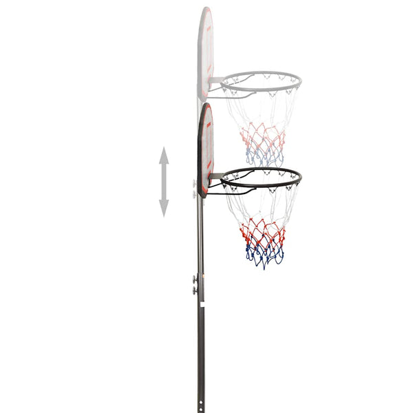 vidaXL Basketball Hoop Black 216-250 cm Polyethylene