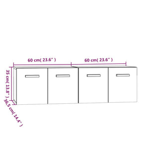 vidaXL Wall Cabinets 2 pcs White 60x36.5x35 cm Engineered Wood
