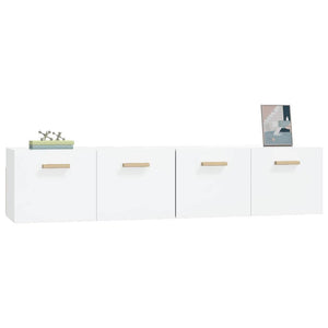 vidaXL Wall Cabinets 2 pcs High Gloss White 80x35x36.5 cm Engineered Wood