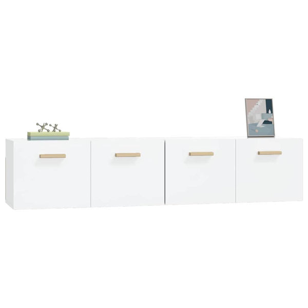 vidaXL Wall Cabinets 2 pcs High Gloss White 80x35x36.5 cm Engineered Wood