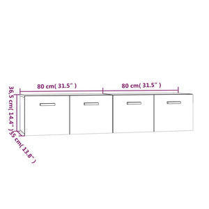 vidaXL Wall Cabinets 2 pcs Smoked Oak 80x35x36.5 cm Engineered Wood
