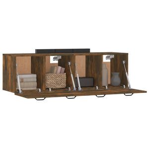 vidaXL Wall Cabinets 2 pcs Smoked Oak 80x35x36.5 cm Engineered Wood