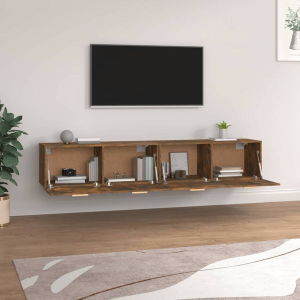 vidaXL Wall Cabinets 2 pcs. Smoked Oak 100x36.5x35 cm Engineered Wood