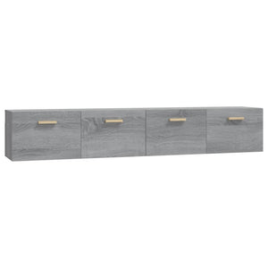 vidaXL Wall Cabinets 2 pcs. Sonoma Grey 100x36.5x35 cm Engineered Wood