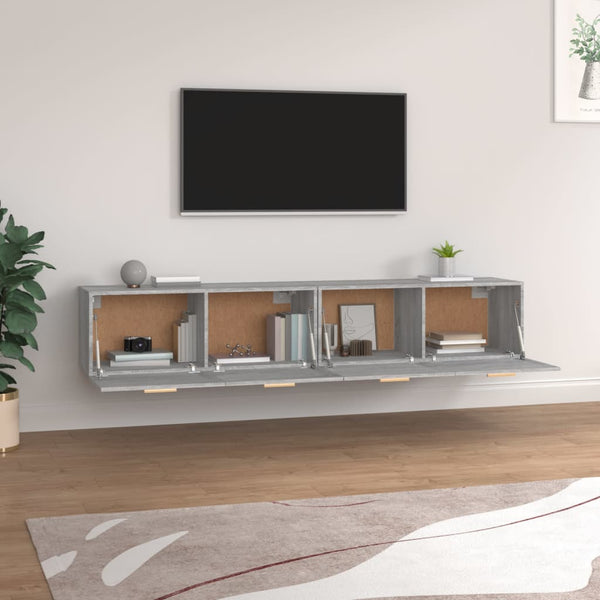vidaXL Wall Cabinets 2 pcs. Sonoma Grey 100x36.5x35 cm Engineered Wood