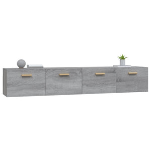 vidaXL Wall Cabinets 2 pcs. Sonoma Grey 100x36.5x35 cm Engineered Wood