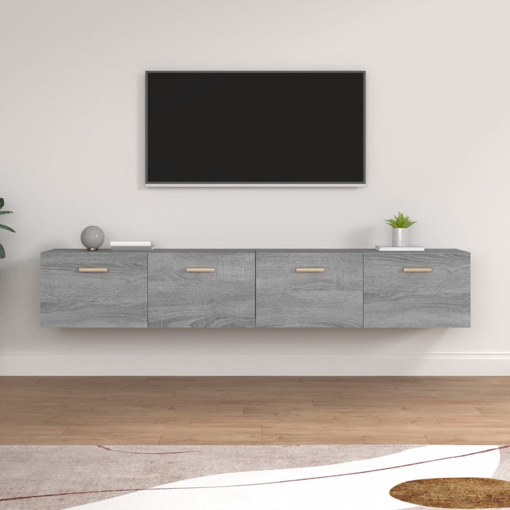 vidaXL Wall Cabinets 2 pcs. Sonoma Grey 100x36.5x35 cm Engineered Wood