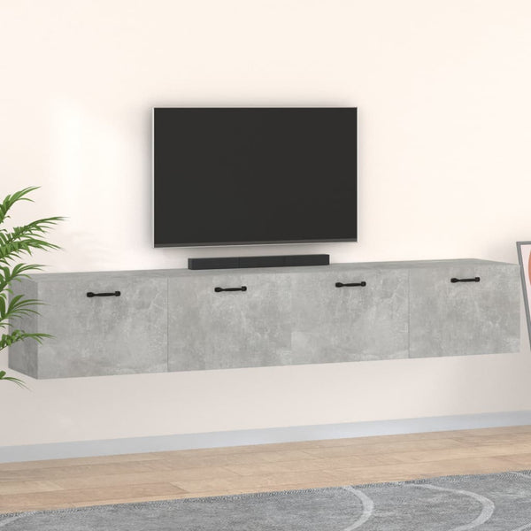 vidaXL Wall Cabinets 2 pcs. Concrete Grey 100x36.5x35 cm Engineered Wood