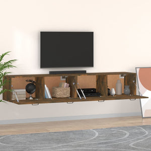 vidaXL Wall Cabinets 2 pcs. Smoked Oak 100x36.5x35 cm Engineered Wood
