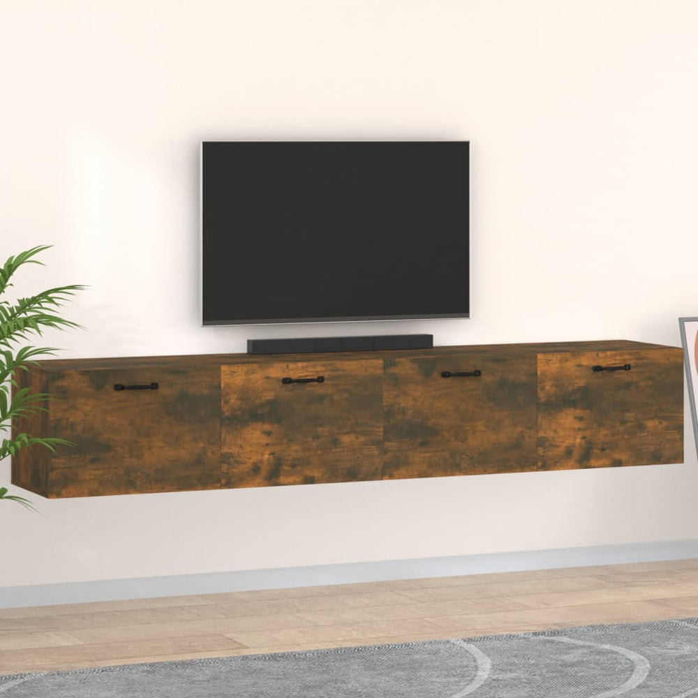 vidaXL Wall Cabinets 2 pcs. Smoked Oak 100x36.5x35 cm Engineered Wood