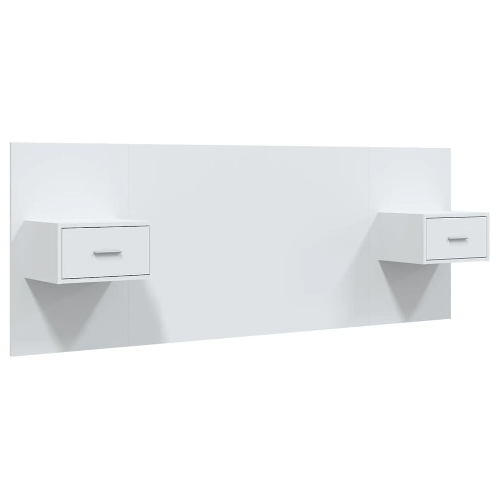 vidaXL Headboard with Bedside Tables White Engineered Wood
