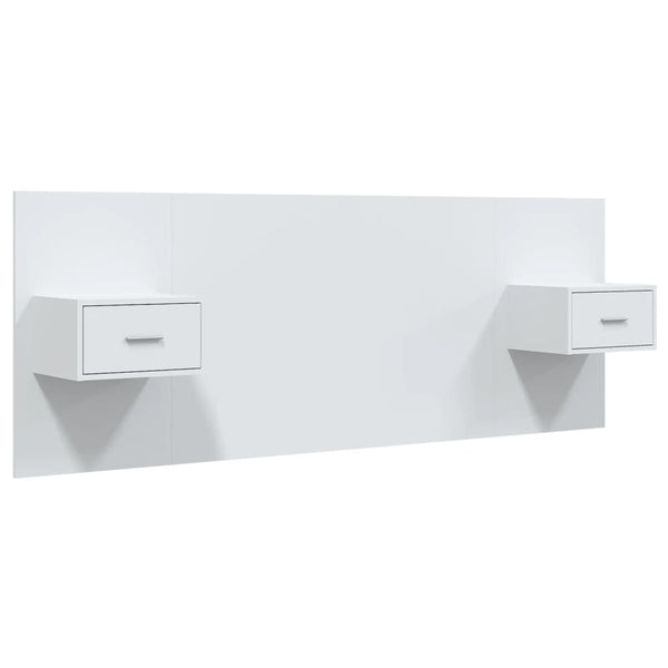 vidaXL Headboard with Bedside Tables White Engineered Wood