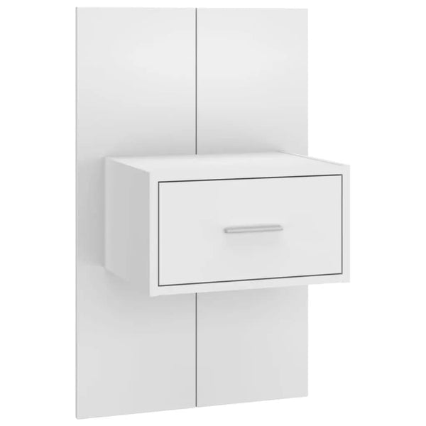vidaXL Headboard with Bedside Tables White Engineered Wood