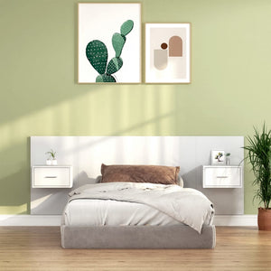 vidaXL Headboard with Bedside Tables White Engineered Wood