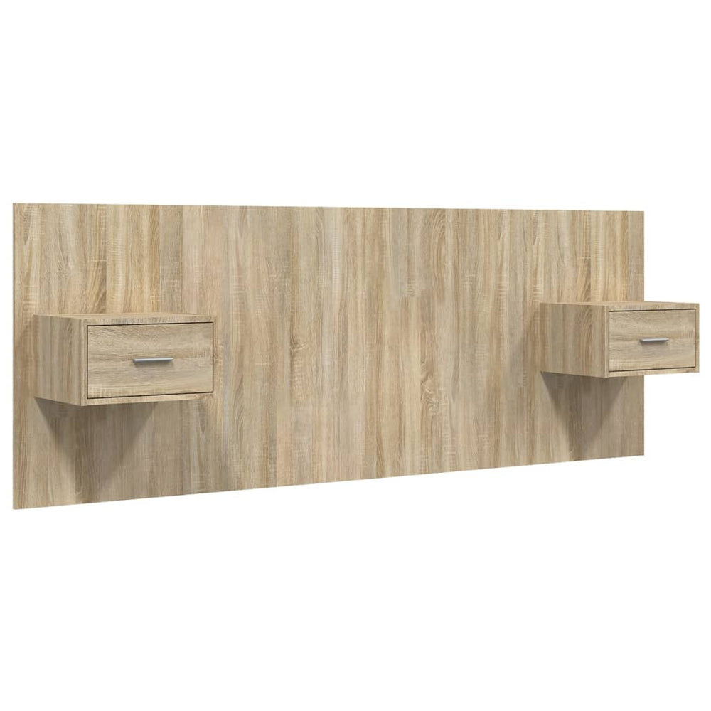 vidaXL Headboard with Bedside Tables Sonoma Oak Engineered Wood