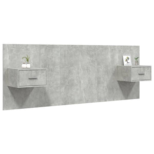 vidaXL Headboard with Nightstands Concrete Grey Engineered Wood
