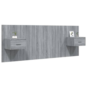 vidaXL Headboard with Bedside Tables Gray Sonoma Chipboard