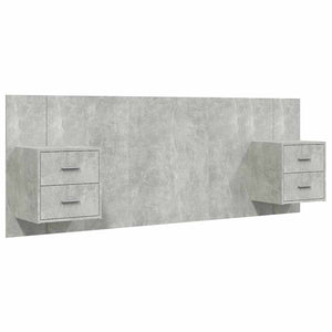 vidaXL Headboard with Nightstands Concrete Grey Engineered Wood