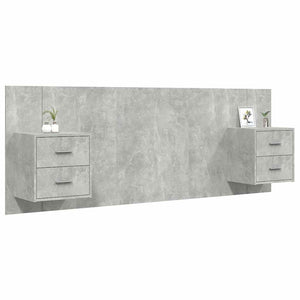 vidaXL Headboard with Nightstands Concrete Grey Engineered Wood