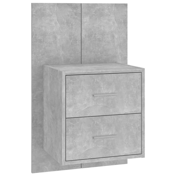 vidaXL Headboard with Nightstands Concrete Grey Engineered Wood