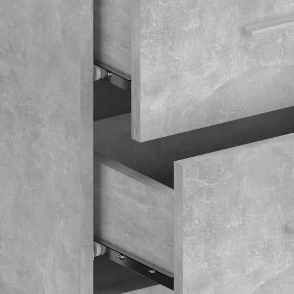 vidaXL Headboard with Nightstands Concrete Grey Engineered Wood
