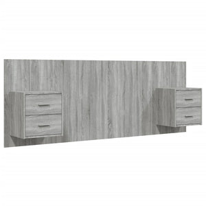 vidaXL Headboard with Bedside Tables Gray Sonoma Chipboard