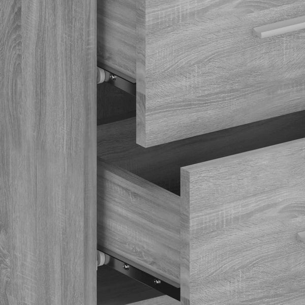 vidaXL Headboard with Bedside Tables Gray Sonoma Chipboard